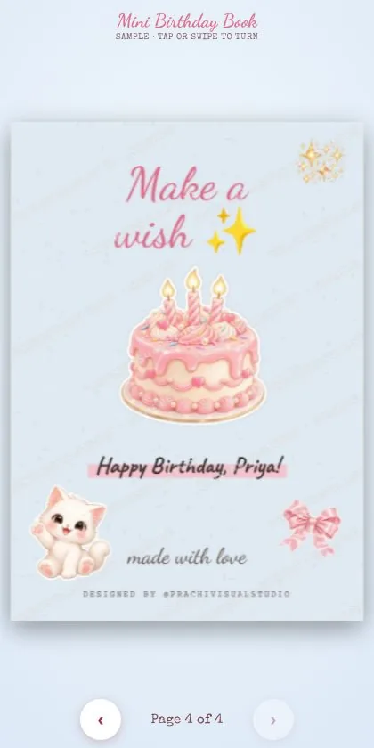 Mini Birthday Book page 4